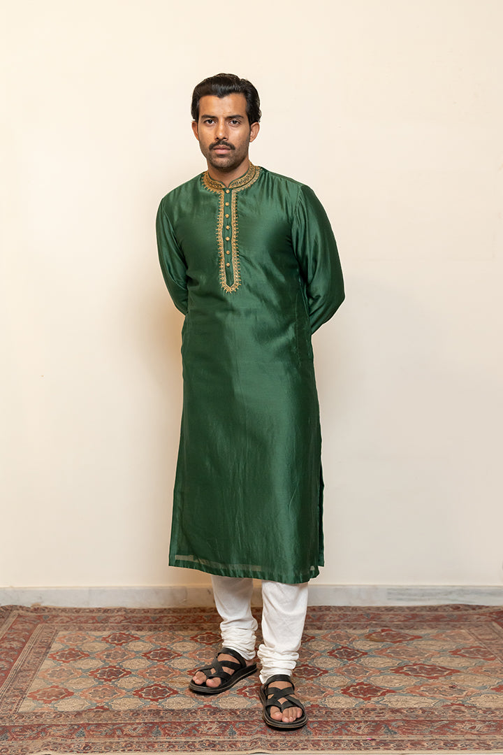 Nawab Kurta - Emerald Green