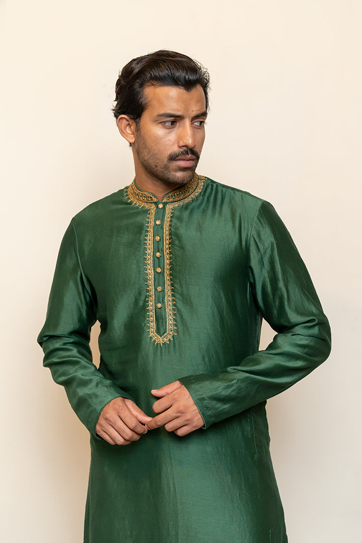 Nawab Kurta - Emerald Green