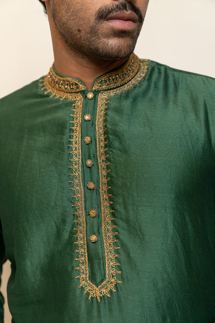 Nawab Kurta - Emerald Green