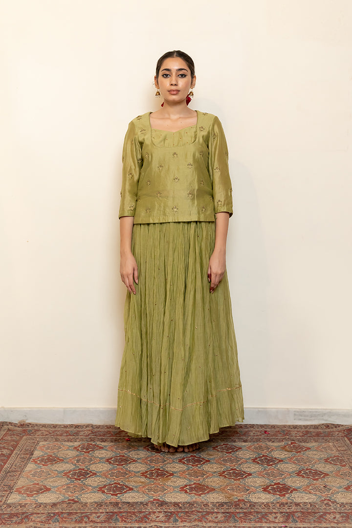 Heer Kanchadi Set - Leaf Green