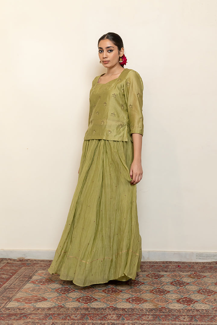 Heer Kanchadi Set - Leaf Green