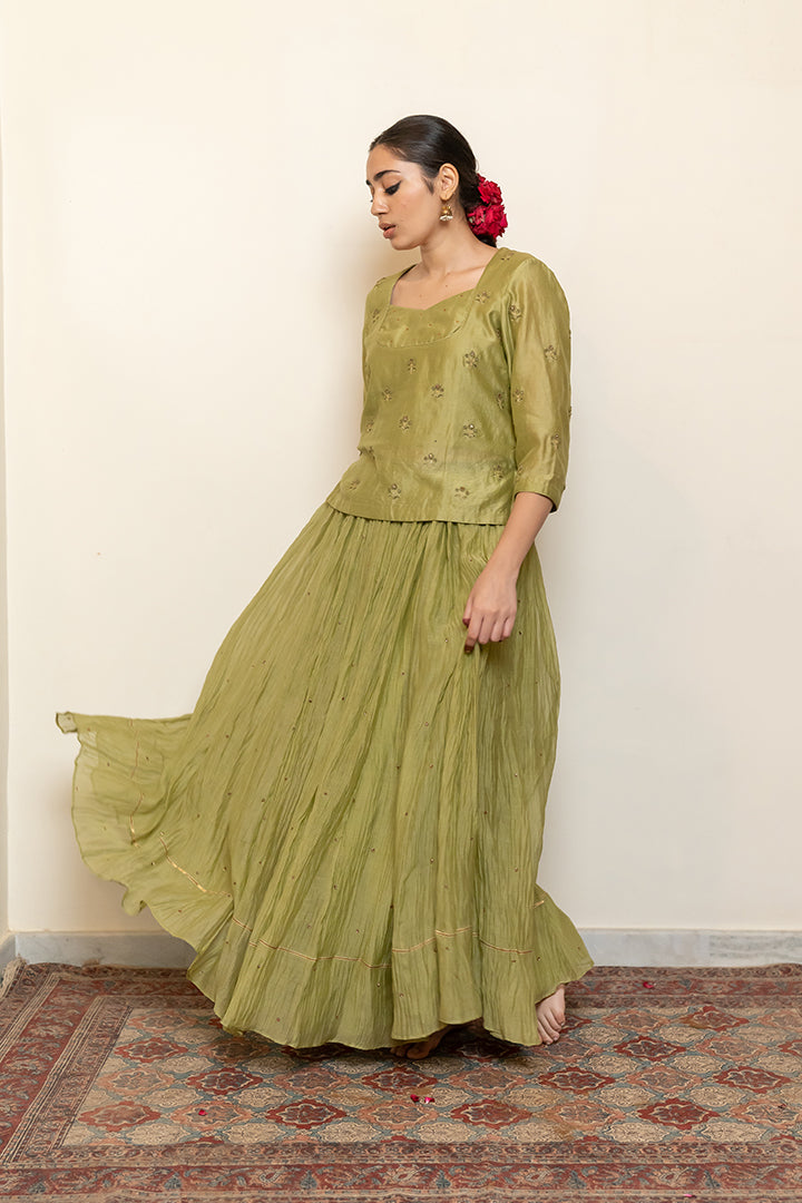 Heer Kanchadi Set - Leaf Green