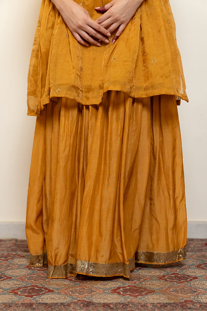 Zareen Gharara Set - Mustard