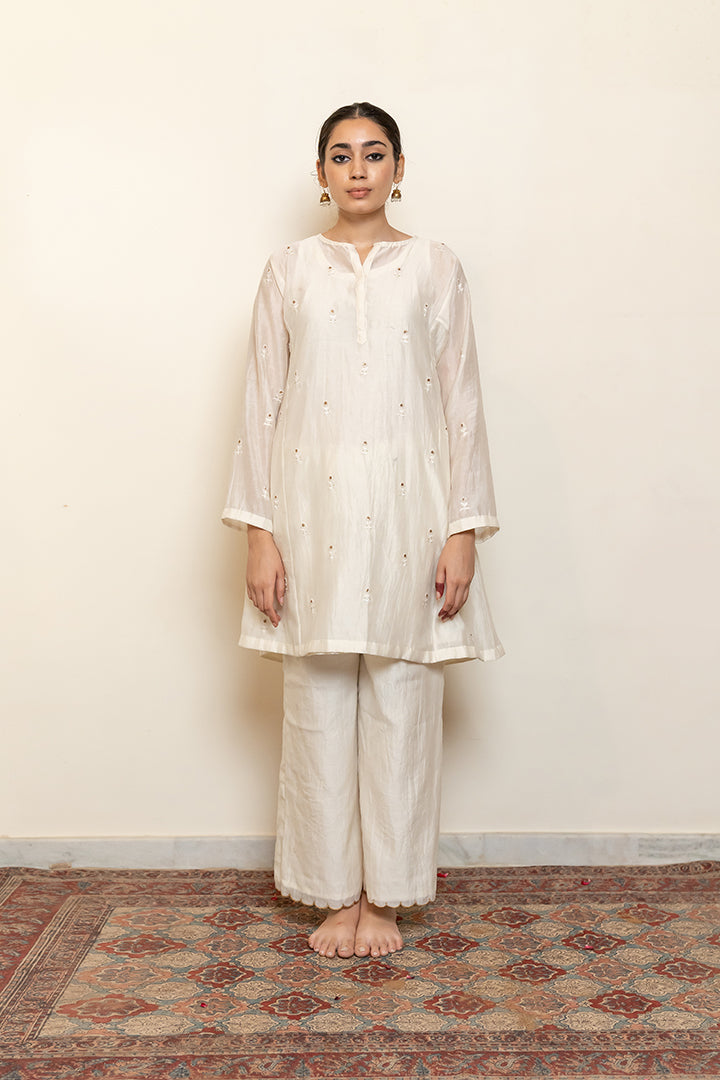 Roohi Kalidaar Kurta Set - Ivory