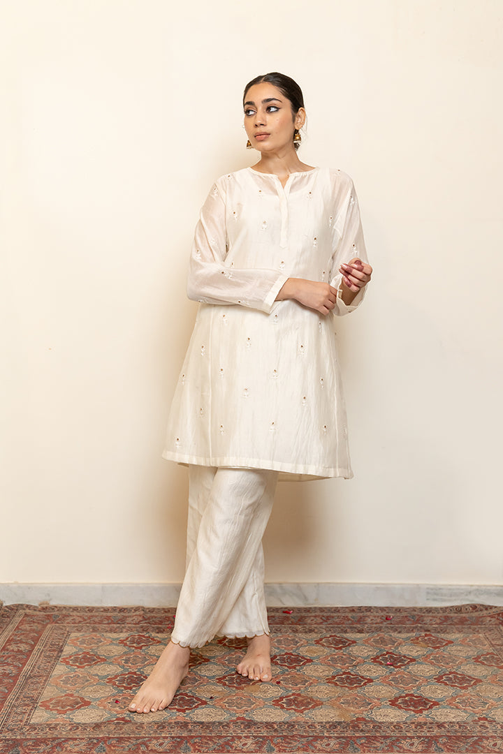 Roohi Kalidaar Kurta Set - Ivory