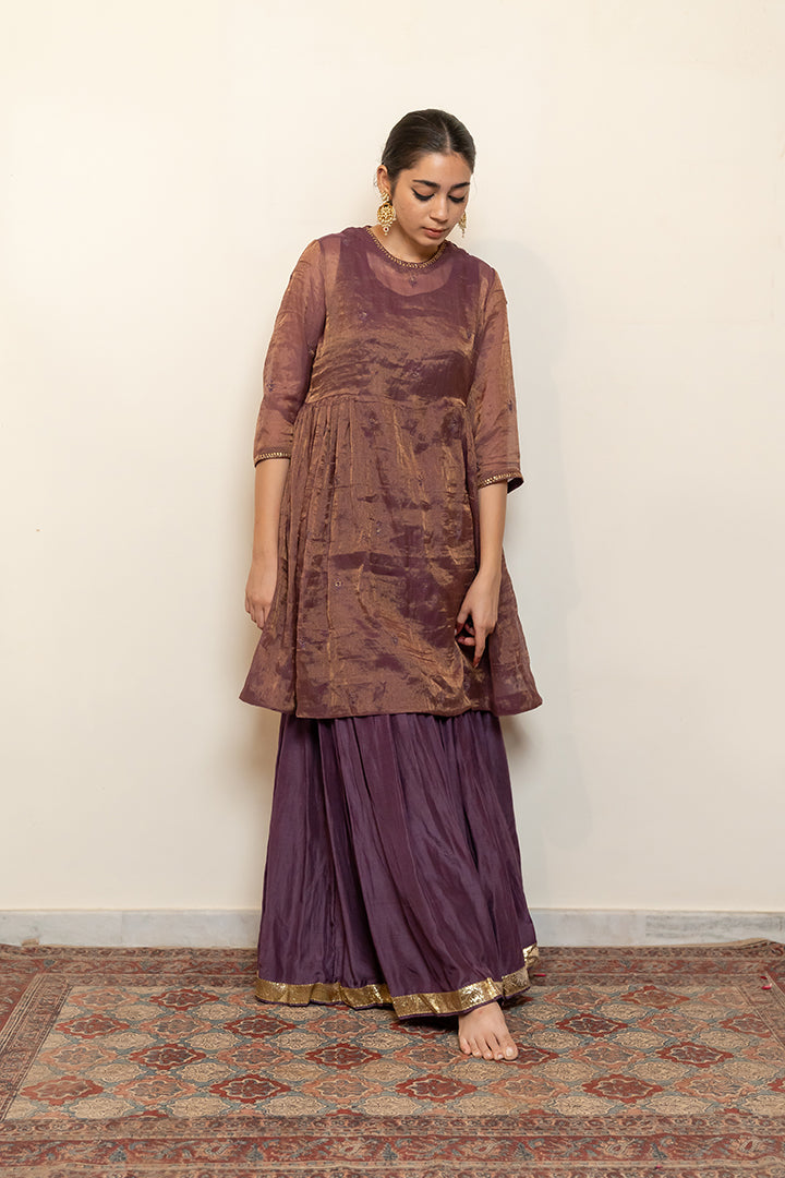 Zareen Gharara Set - Aubergine