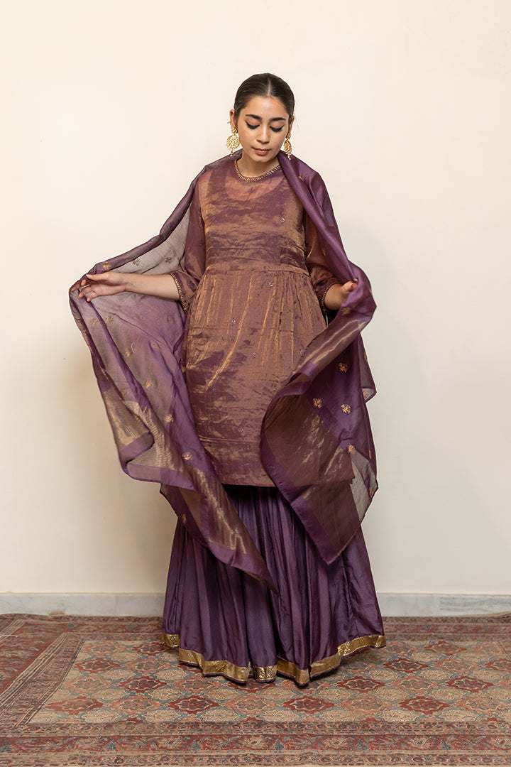 Zareen Gharara Set - Aubergine