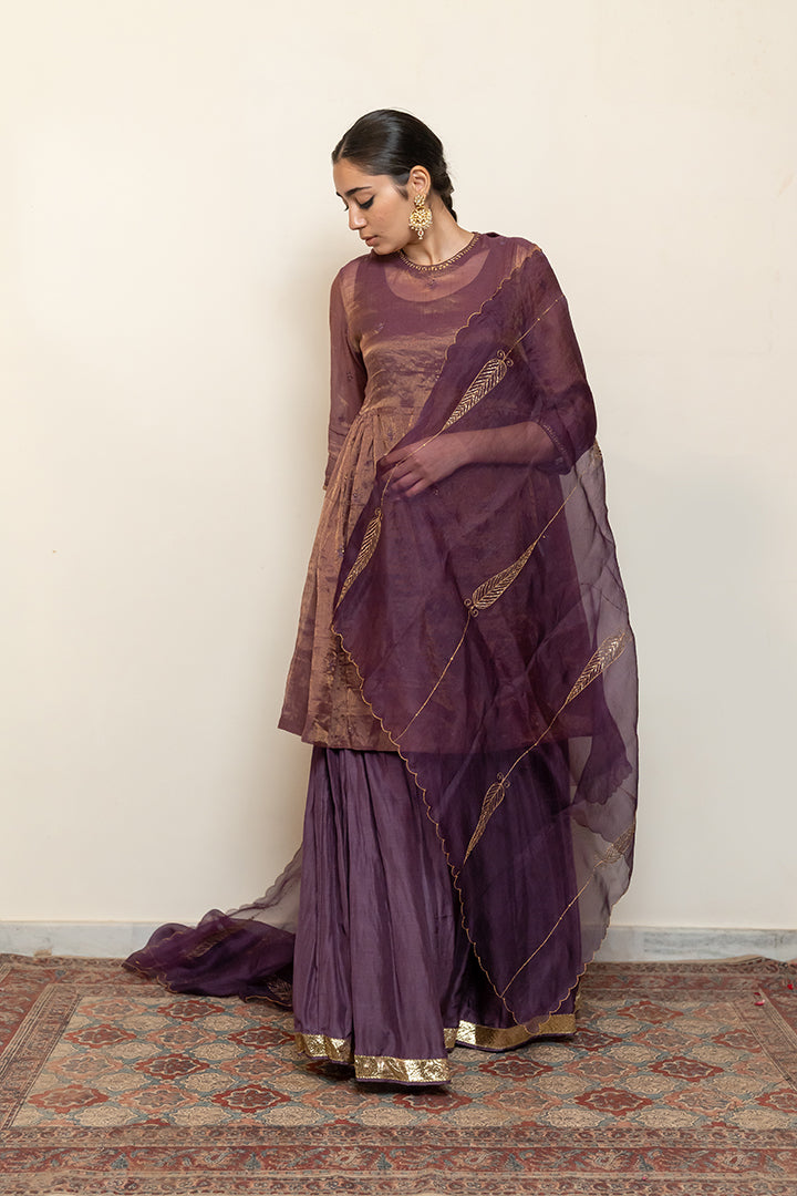 Zareen Gharara Set - Aubergine