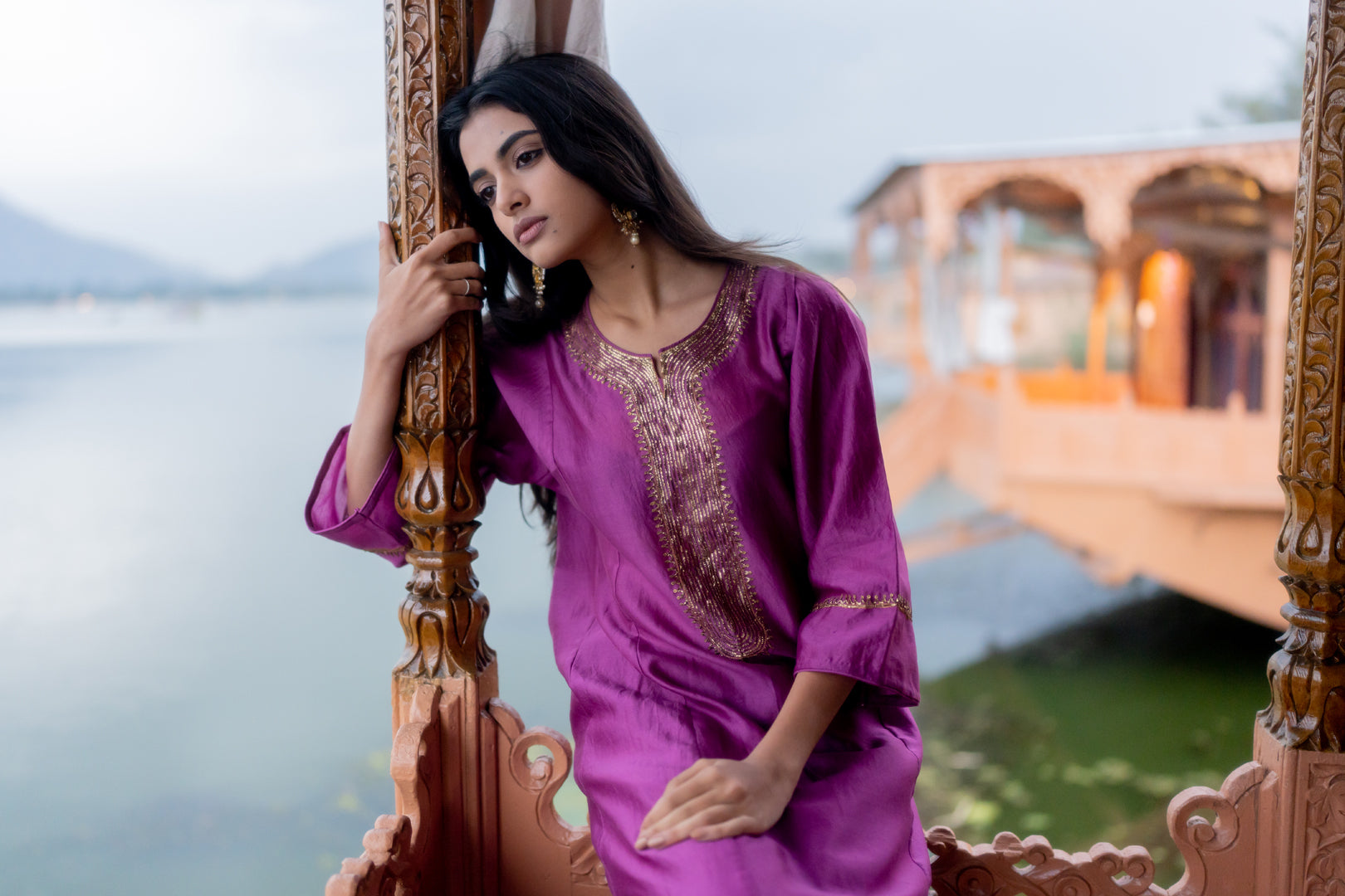 Beena Kurta Set - Magenta (Set of 2)