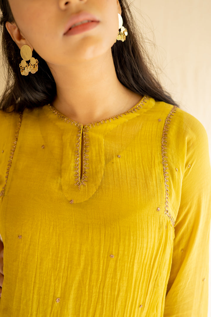 Yellow Arsh Kurta Set (Set of 2)