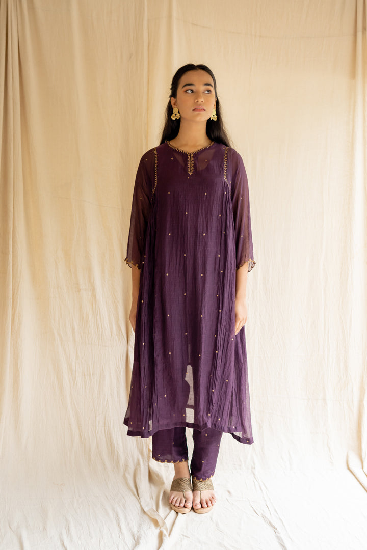 Aubergine Arsh Kurta Set