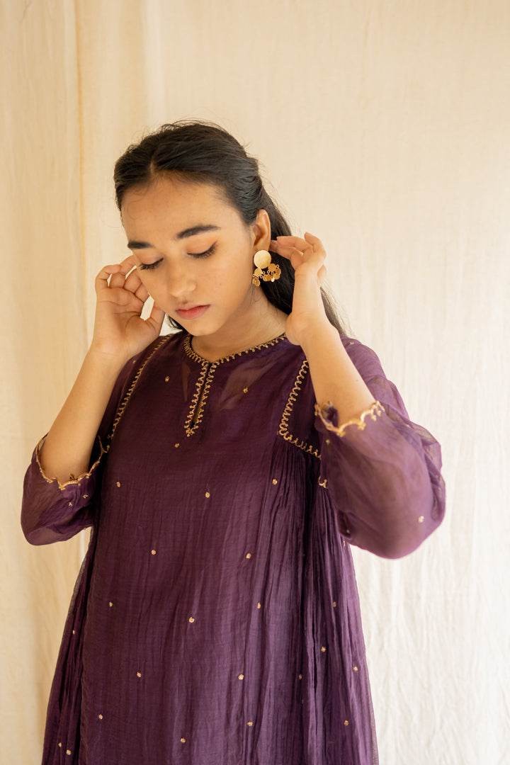 Aubergine Arsh Kurta Set