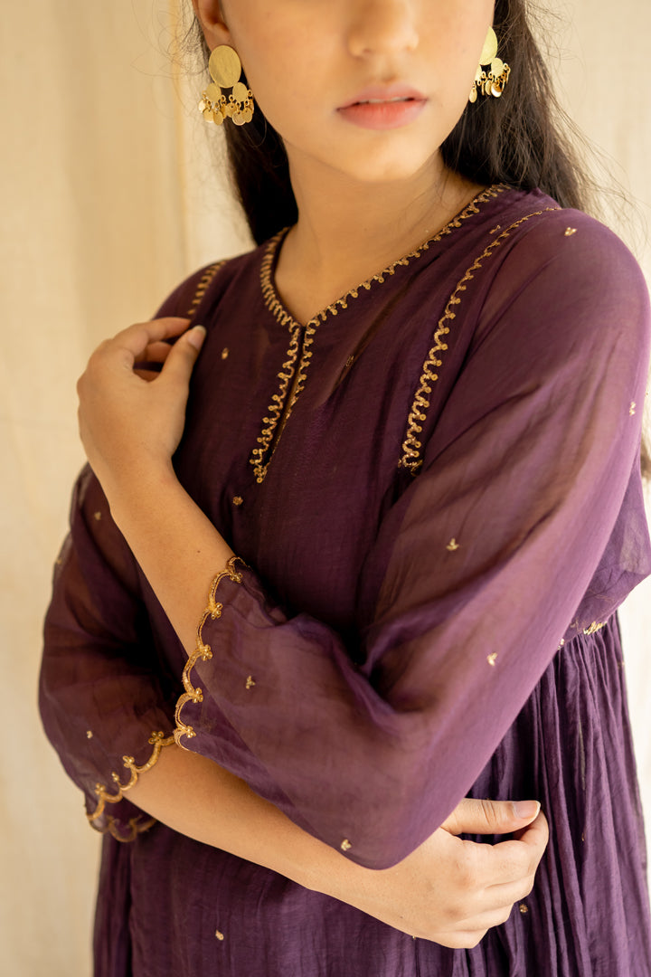 Aubergine Arsh Kurta Set