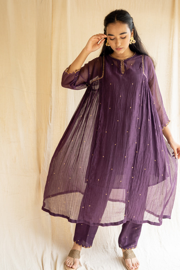 Aubergine Arsh Kurta Set