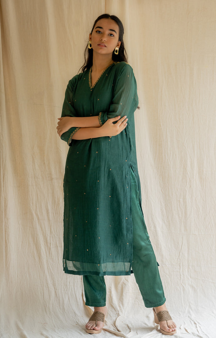 Emerald Green Baad Kurta Set