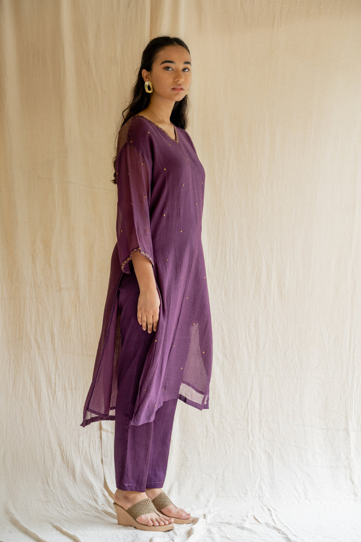 Aubergine Baad Kurta Set