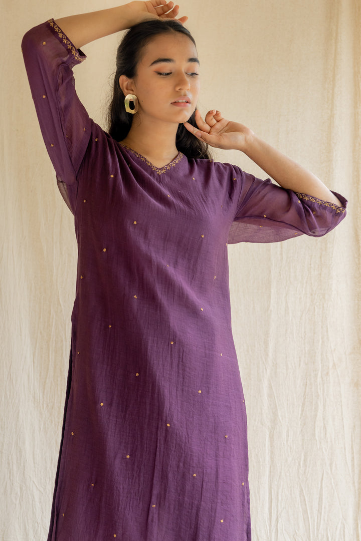 Aubergine Baad Kurta Set