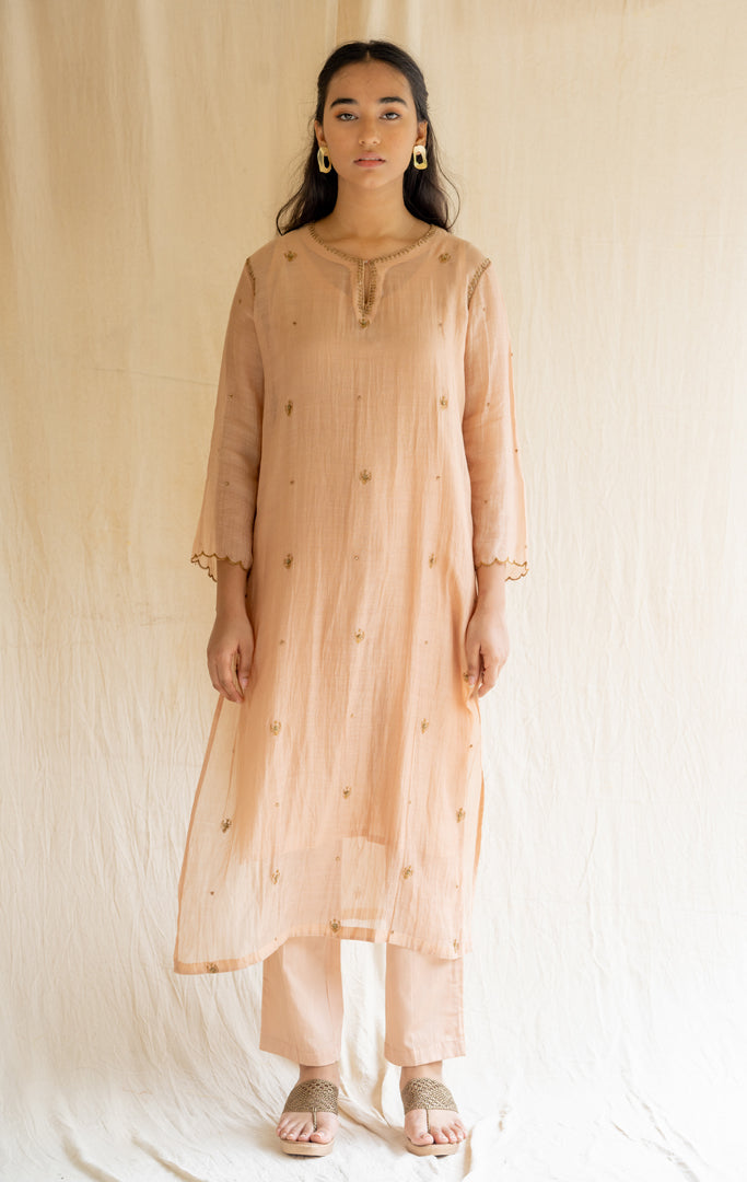 Peach Chaand Kurta Set