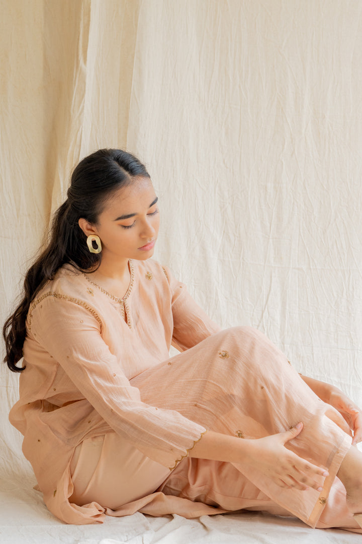 Peach Chaand Kurta Set