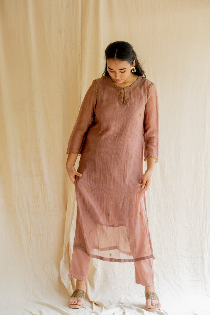 Old Rose Chaand Kurta Set