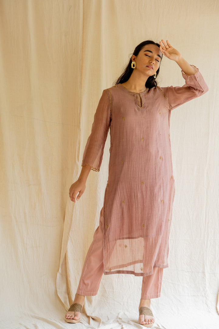 Old Rose Chaand Kurta Set