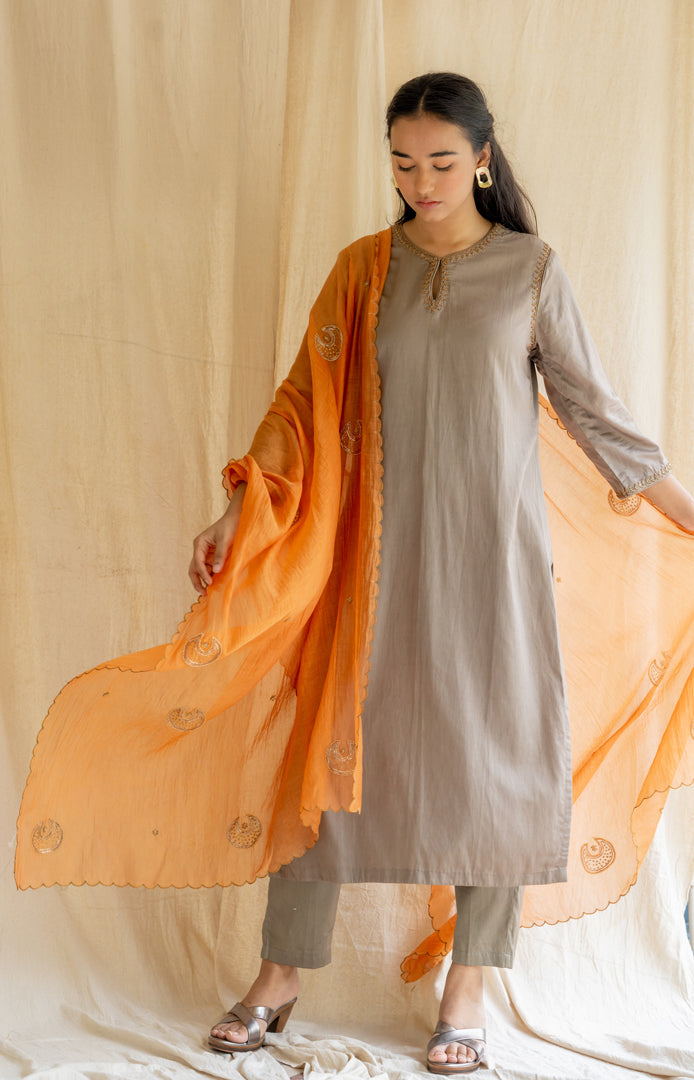 Rust Orange Chaand Dupatta