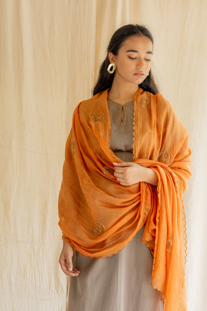 Rust Orange Chaand Dupatta