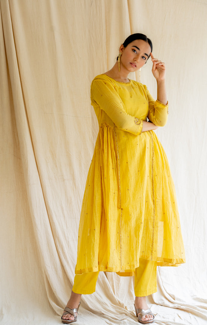 Yellow Baadal Kurta Set