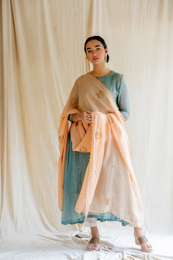 Peach Chaand Dupatta