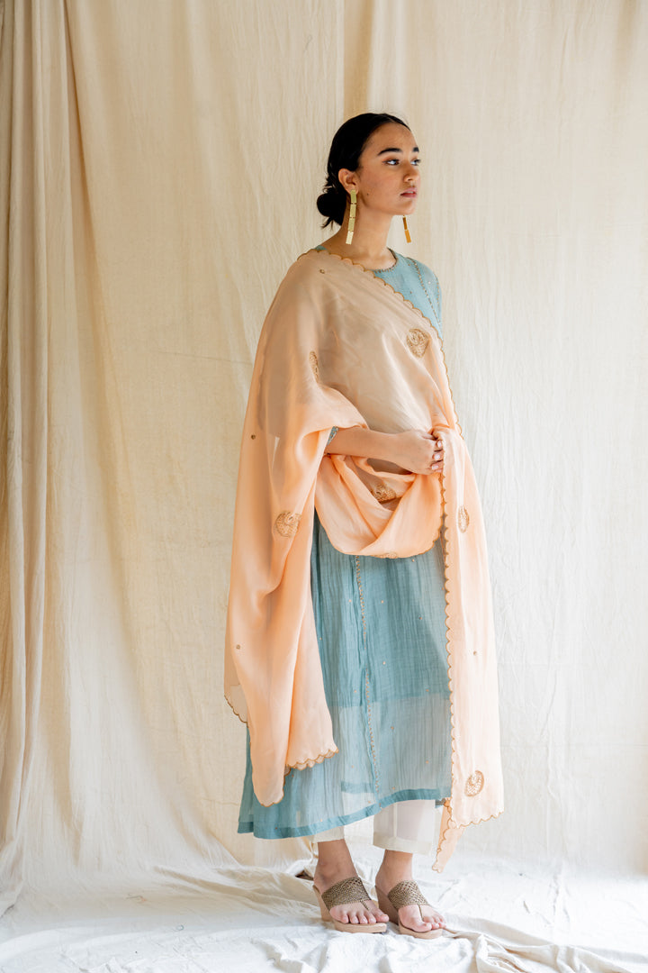 Peach Chaand Dupatta