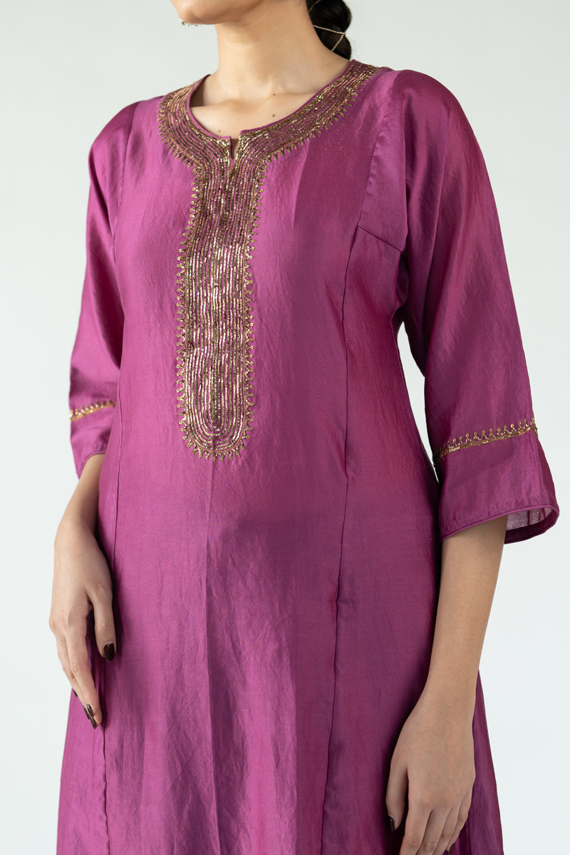 Beena Kurta Set - Magenta (Set of 2)