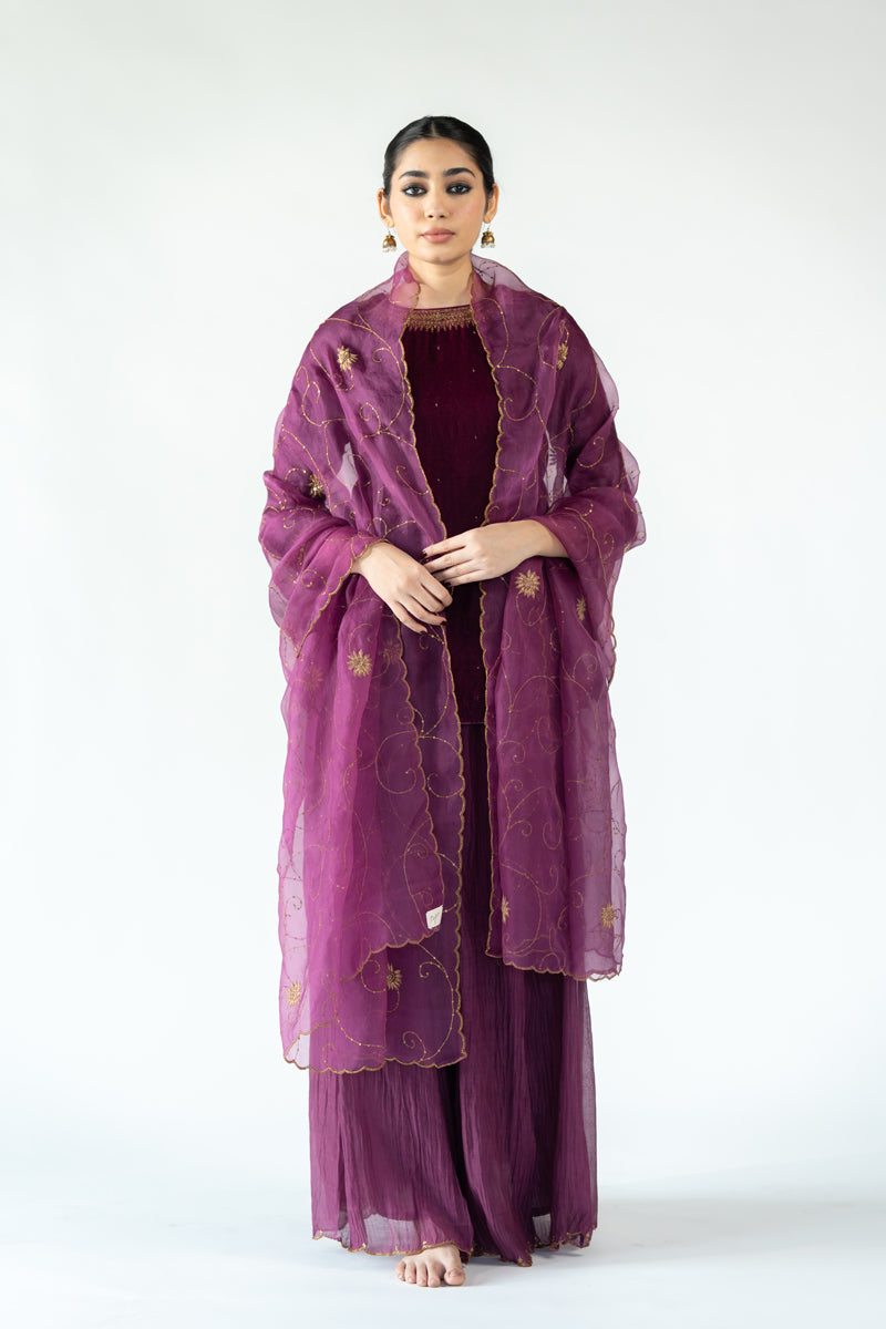 Didda Sharara Set - Magenta (Set of 2)