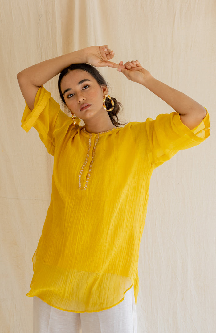 Yellow Itar Kurti