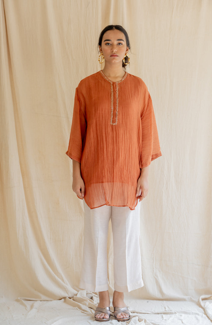 Rust Orange Itar Kurti