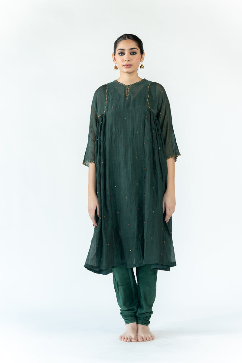 Arsh Kurta Set - Emerald Green (Set of 2)