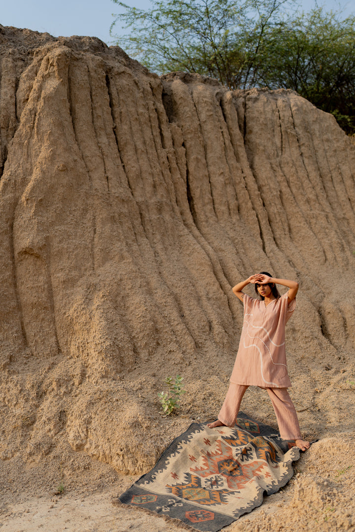 Blush caftan set