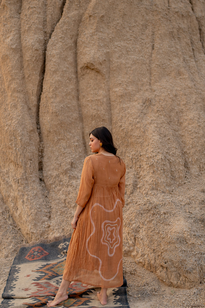 Pastel orange arazi dress