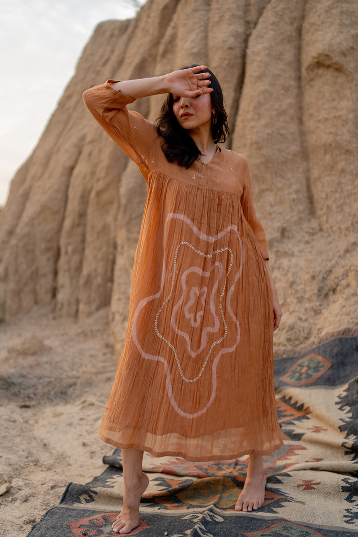 Pastel orange arazi dress