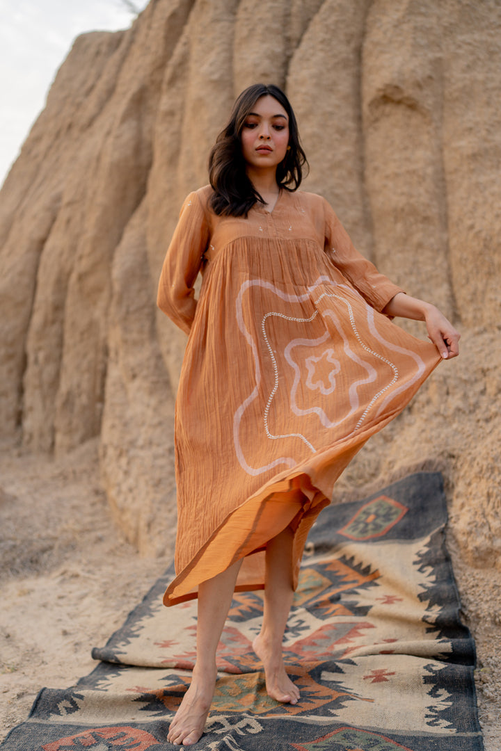 Pastel orange arazi dress