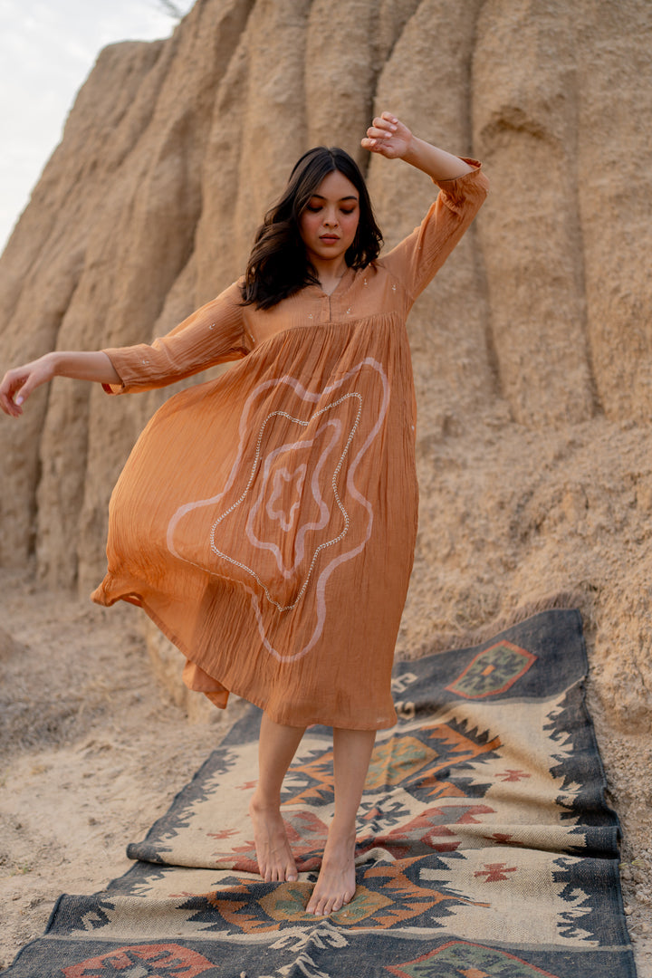 Pastel orange arazi dress