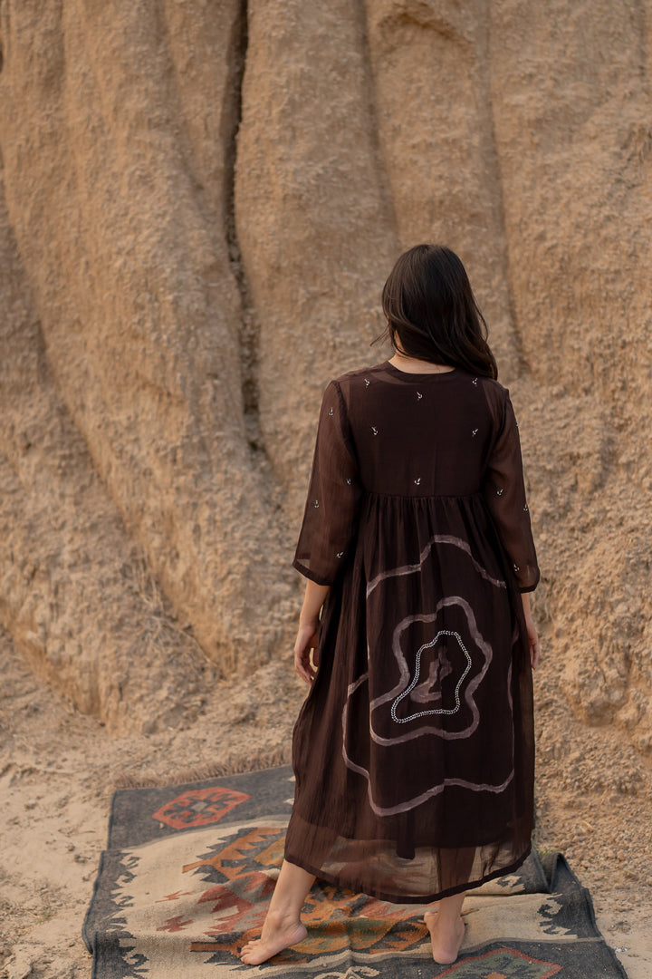 Brown arazi dress