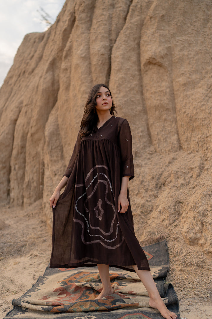 Brown arazi dress