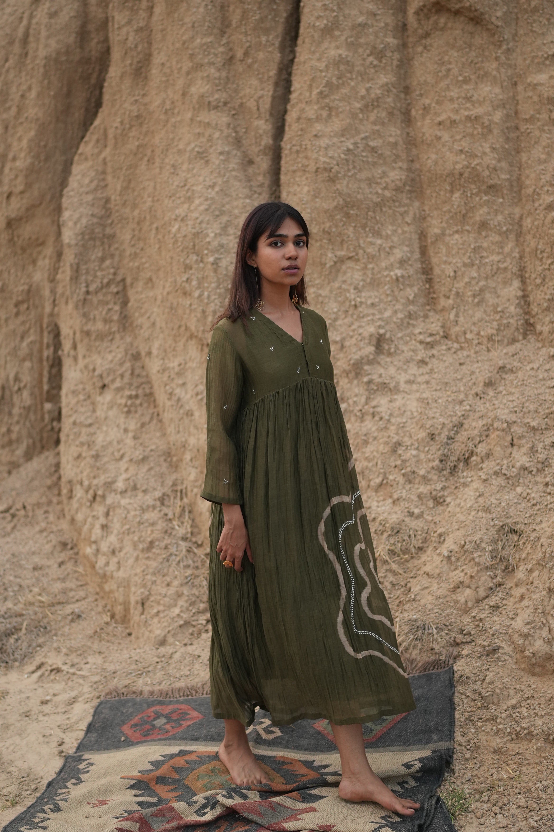 Olive arazi dress