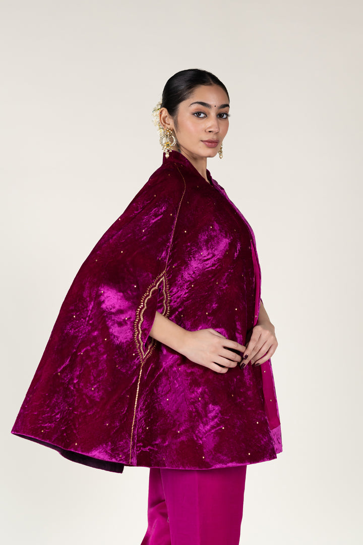 Magenta Pink Sultana Cape