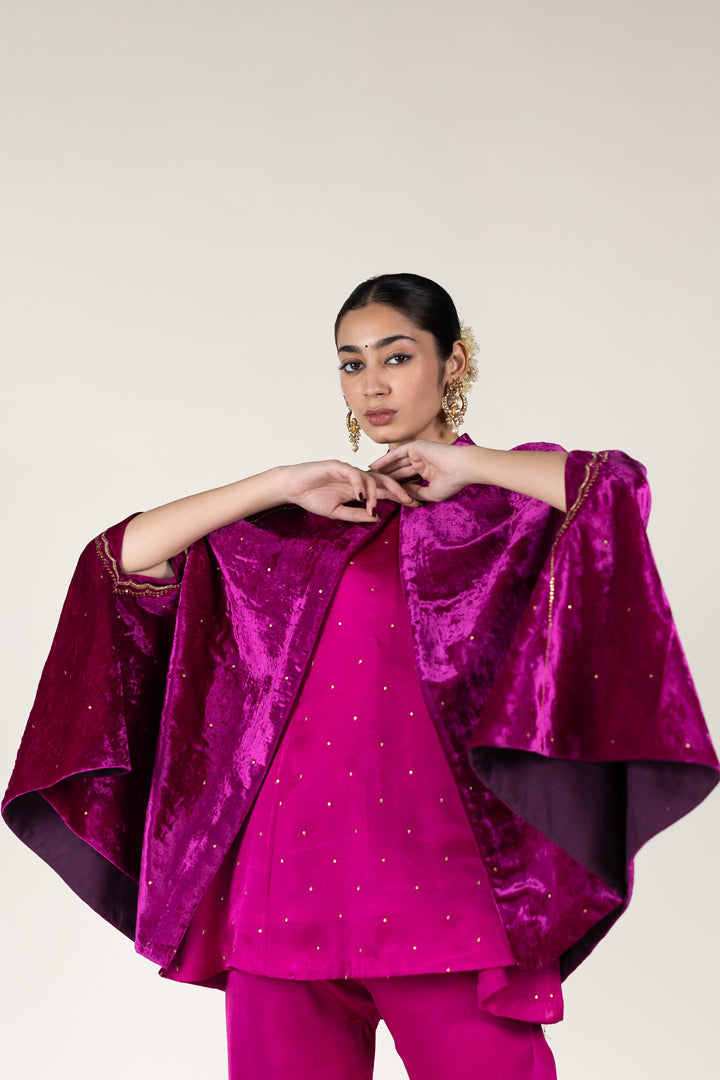 Magenta Pink Sultana Cape