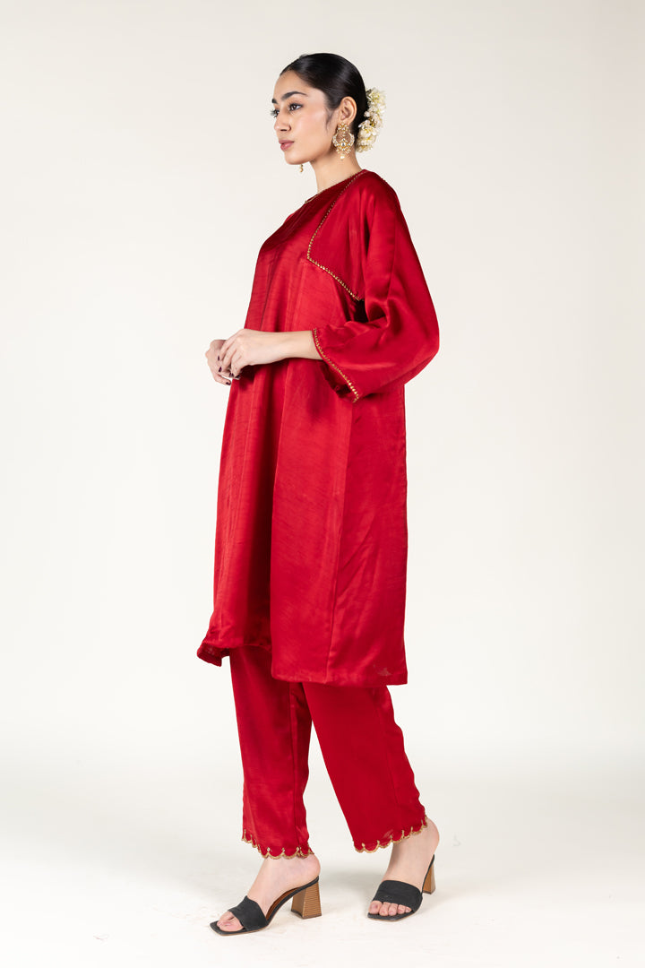 Maroon Choga Set