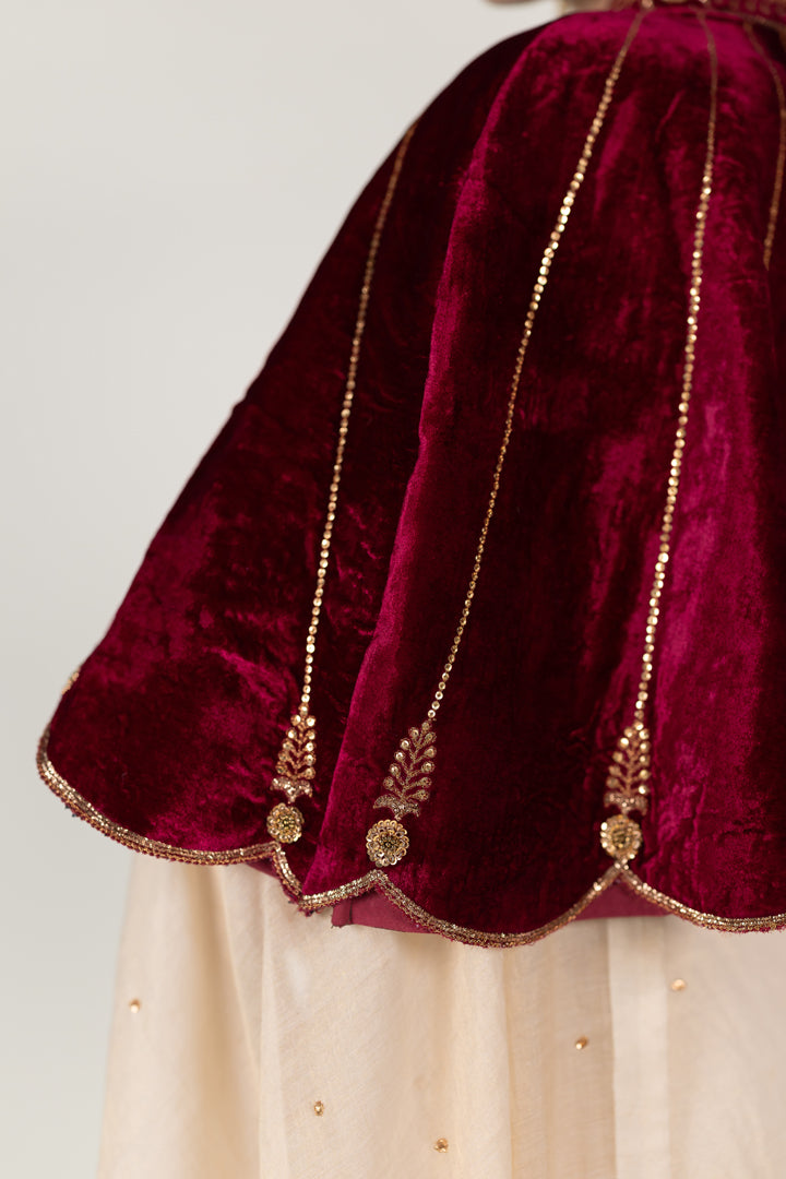 Maroon Nargis Cape