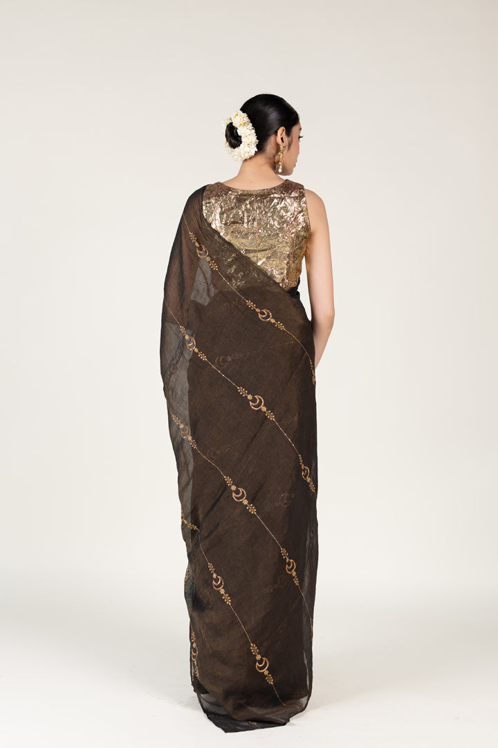 Black Mahira Saree With Blouse