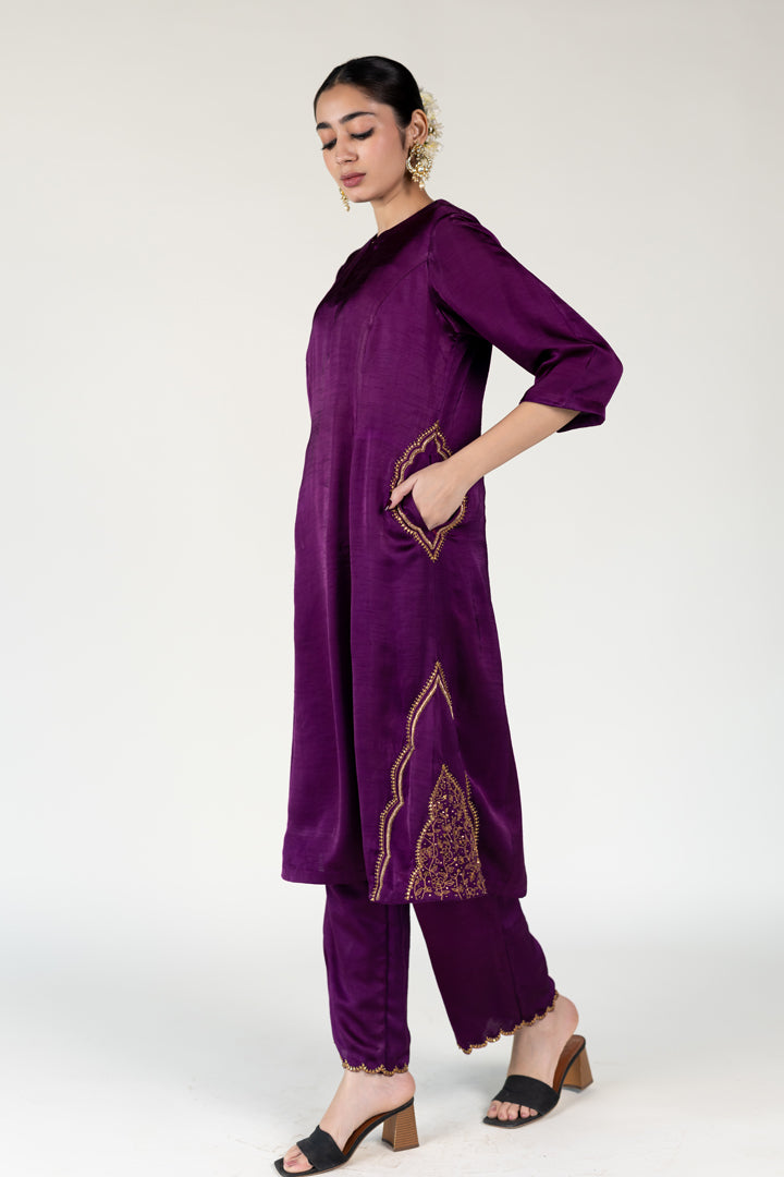 Aubergine Mehraab Kurta