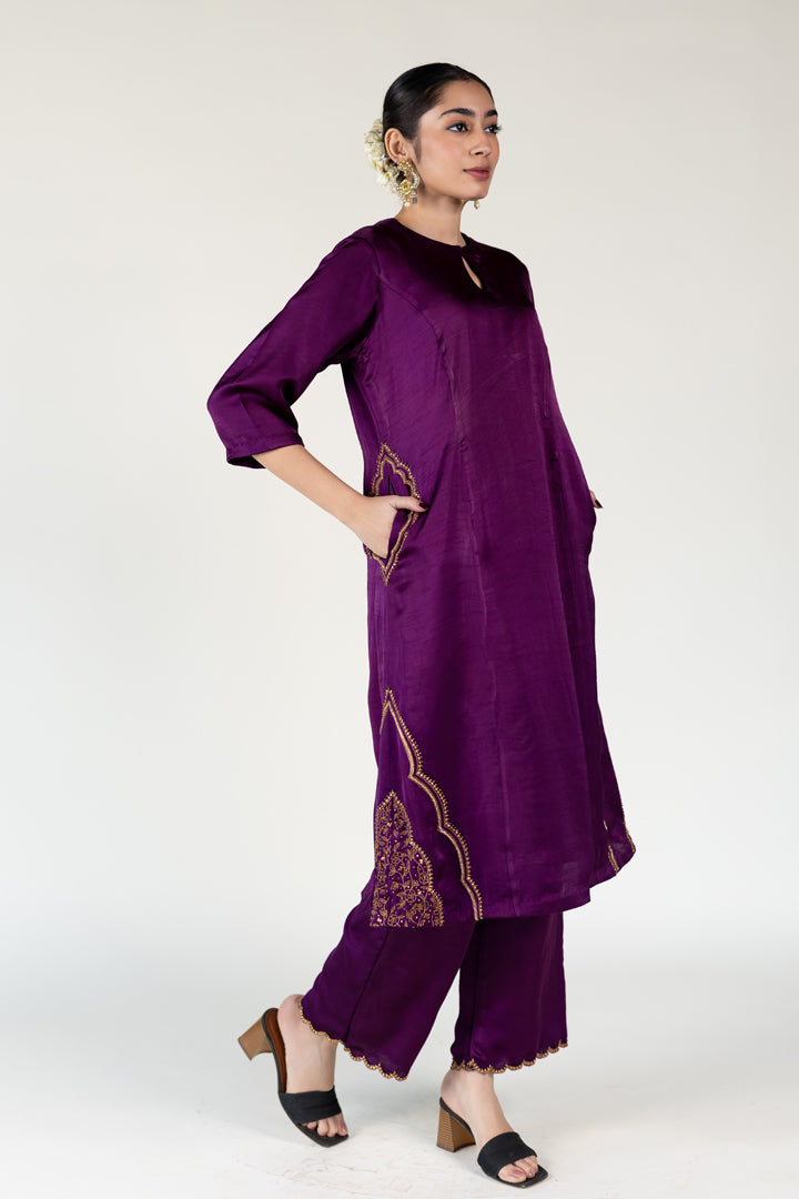 Aubergine Mehraab Kurta